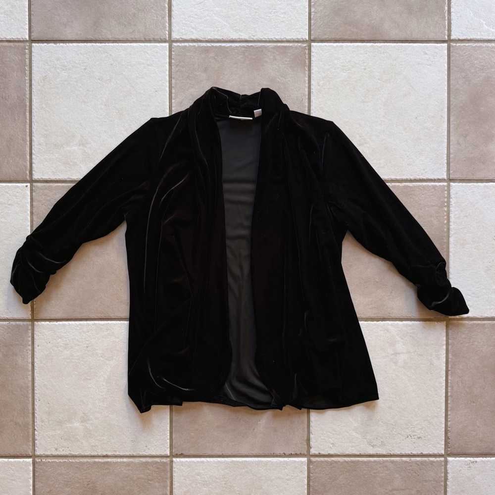 Susan Graver Black Velvet Cardigan